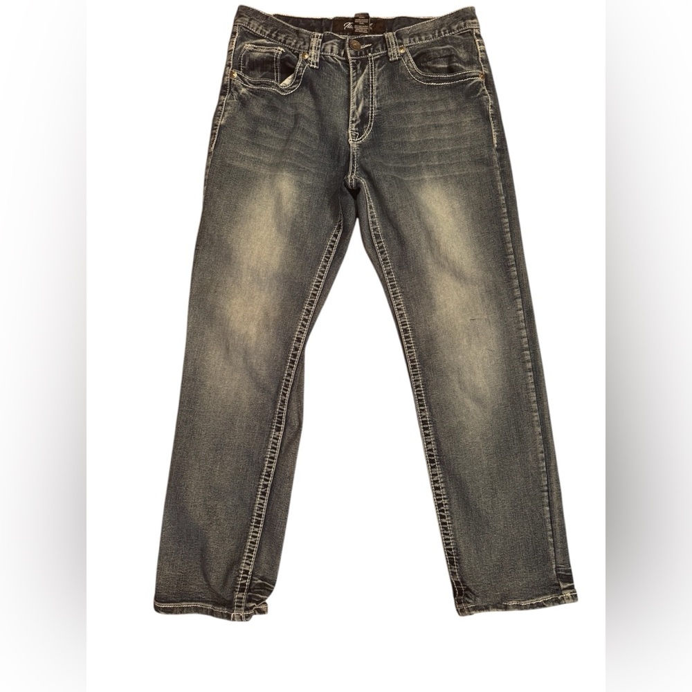 True Luck Jeans Men’s Blue Denim Straight Fit Faded Wash Size 32x30